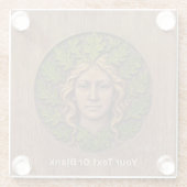 Grüne Frau - Holz Glasuntersetzer (Rückseite)