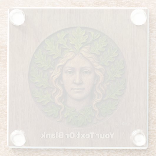 Grüne Frau - Holz Glasuntersetzer (Rückseite)