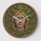 Grüne Frau - Holz Große Wanduhr (Vorderseite)