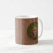 Grüne Frau - Holz Kaffeetasse (VorderseiteRechts)