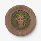 Grüne Frau - Holz Pappteller (Vorderseite)
