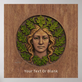 Grüne Frau - Holz Poster