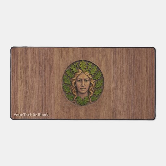Grüne Frau - Holz Schreibtischunterlage (Vorderseite)