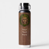 Grüne Frau - Holz Trinkflasche (Rückseite)