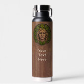 Grüne Frau - Holz Trinkflasche (Vorne)