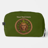 Grüne Frau - Holz Waschbeutel (Vorderseite)