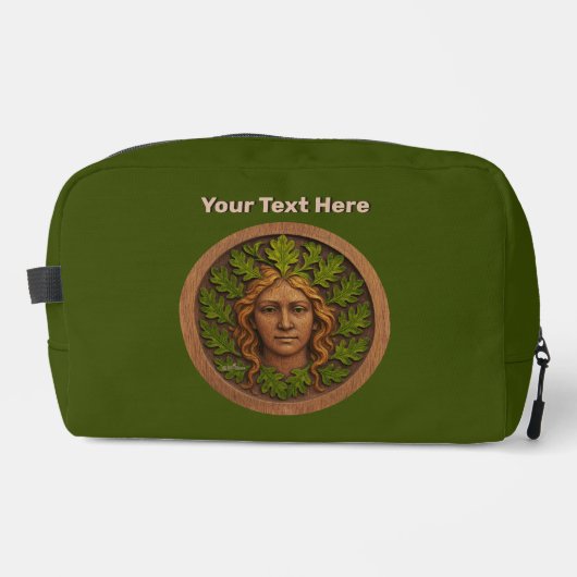 Grüne Frau - Holz Waschbeutel (Vorderseite)
