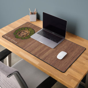 Grüne Frau - Holzschreibmatte Schreibtischunterlage