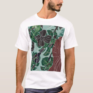 Grüne Frau, Moderne Vintage Illustration. T-Shirt