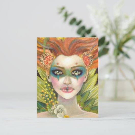 Grüne Frau Postkarte (Stehend Vorderseite)