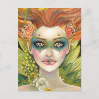 Grüne Frau Postkarte