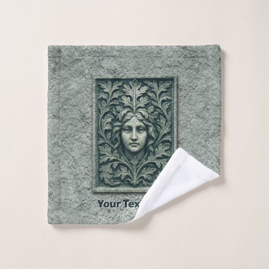 Grüne Frau - Stone Badhandtuch Set (Waschlappen)