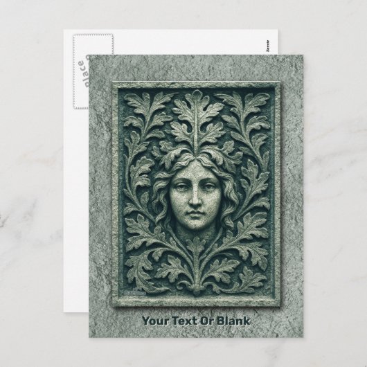 Grüne Frau - Stone Feiertagspostkarte (Vorne/Hinten)