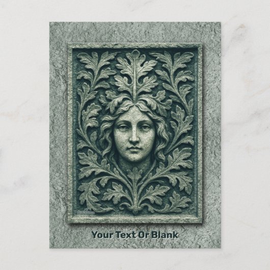 Grüne Frau - Stone Feiertagspostkarte (Vorderseite)