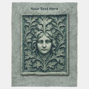 Grüne Frau - Stone Fleecedecke