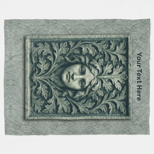 Grüne Frau - Stone Fleecedecke (Vorderseite (Horizontal))