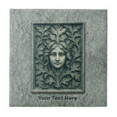 Grüne Frau - Stone Fliese (Vorderseite)