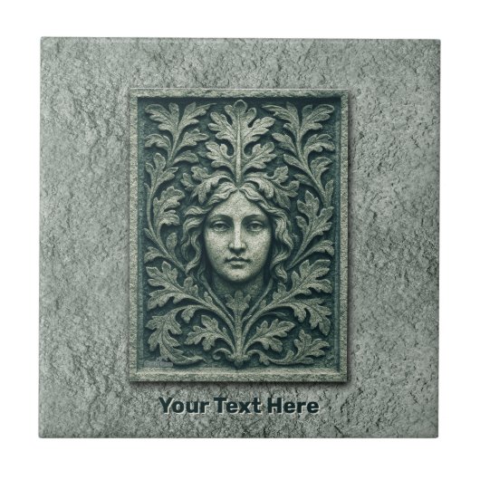 Grüne Frau - Stone Fliese (Vorderseite)