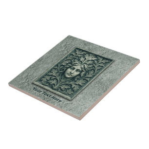 Grüne Frau - Stone Fliese