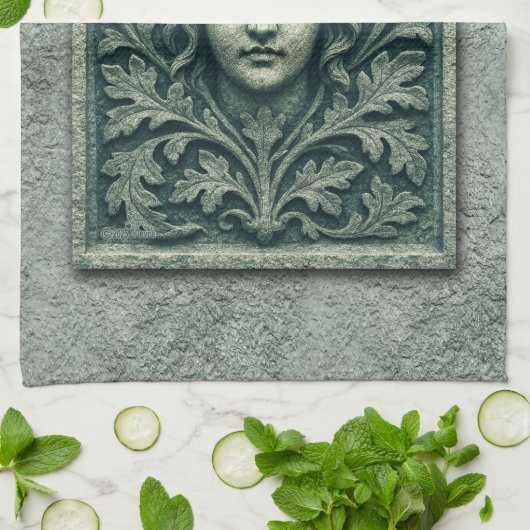 Grüne Frau - Stone Geschirrtuch (Gefaltet)