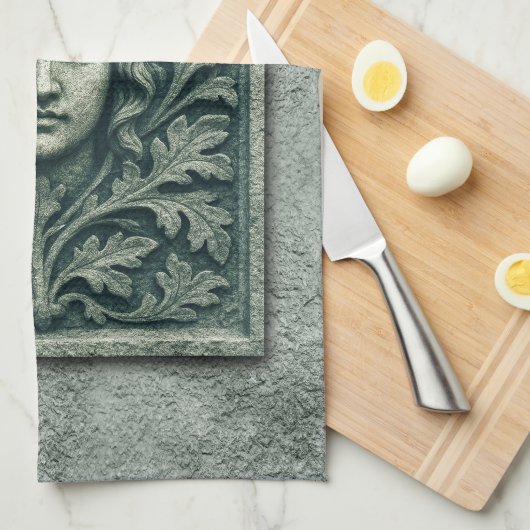 Grüne Frau - Stone Geschirrtuch (Viertel Falte)