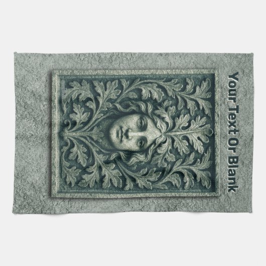 Grüne Frau - Stone Geschirrtuch (Horizontal)