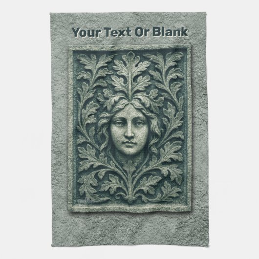 Grüne Frau - Stone Geschirrtuch (Vertikal)