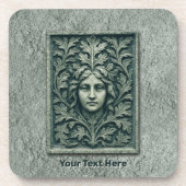 Grüne Frau - Stone Getränkeuntersetzer (Vorderseite)