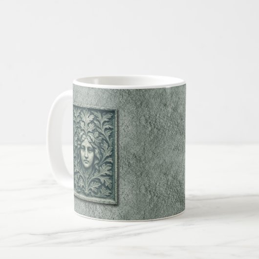 Grüne Frau - Stone Kaffeetasse (Vorderseite Links)