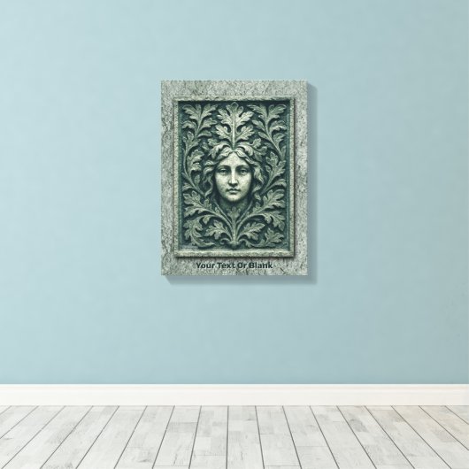 Grüne Frau - Stone Leinwanddruck (Insitu (Holzboden))