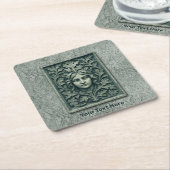 Grüne Frau - Stone Rechteckiger Pappuntersetzer (angewinkelt)