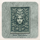 Grüne Frau - Stone Rechteckiger Pappuntersetzer (Vorderseite)