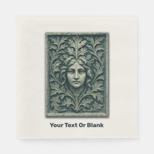 Grüne Frau - Stone Serviette (Vorderseite)