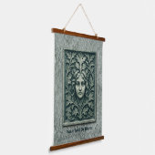 Grüne Frau - Stone Wandteppich Mit Holzrahmen (Gewinkelt)