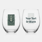 Grüne Frau - Stone Weinglas Ohne Stiel (Vorderseite)