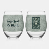 Grüne Frau - Stone Weinglas Ohne Stiel (Rückseite)