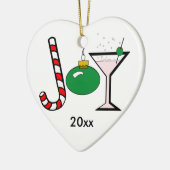 Grüne Freude am Weihnachtskuchen-Ornament Keramikornament (Links)