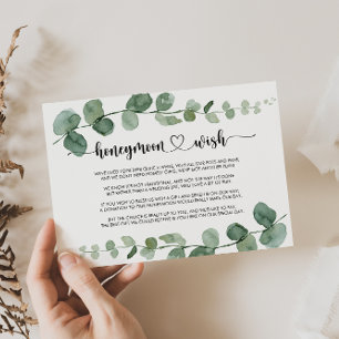 Grüne Freude Eukalyptus Flitterwochen Wunsch  Begleitkarte
