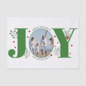 Grüne Freude mit Beeren Weihnachts-Foto Seidenpapier (Vorderseite)