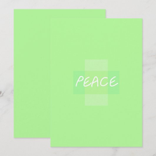 Grüne Friedensgrüße Feiertagskarte (Vorne/Hinten)