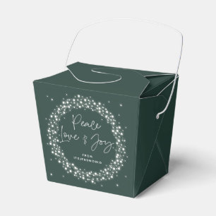 Grüne Friedensliebe+Freude Weihnachtsglitzernde Li Geschenkschachtel