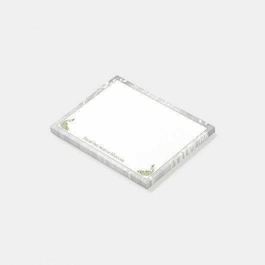 Grüne Friedensnotizen Post-it Klebezettel (angewinkelt)