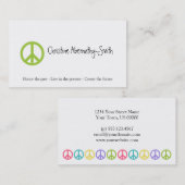 Grüne Friedenssymbol-Visitenkarte Visitenkarte (Vorne/Hinten)