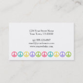 Grüne Friedenssymbol-Visitenkarte Visitenkarte (Rückseite)