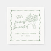 Grüne frische Bridal Shower Serviette vom Markt (Vorderseite)