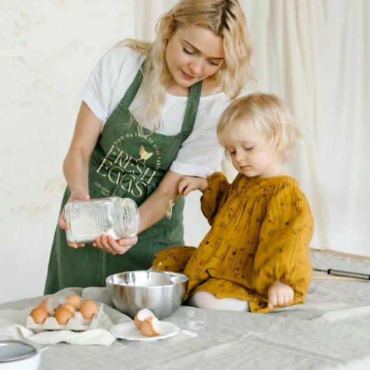 Grüne frische Eier Goldene Hühner-Schürze Schürze
