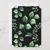 Grüne Frische Leaf Moderne Hochzeit Einladung (Rückseite)