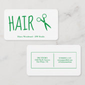 Grüne Friseur Visitenkarte (Vorne/Hinten)