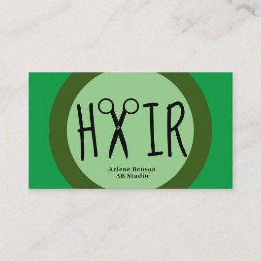 Grüne Friseure Visitenkarte (Vorderseite)