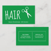 Grüne Friseure Visitenkarte (Vorne/Hinten)